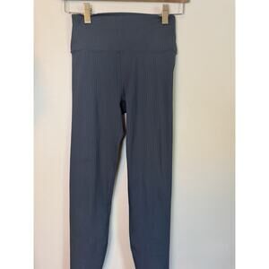 Vuori Inversion Rib Leggings High Rise 7/8 Length Ocean Blue XS Ocean Blue NEW